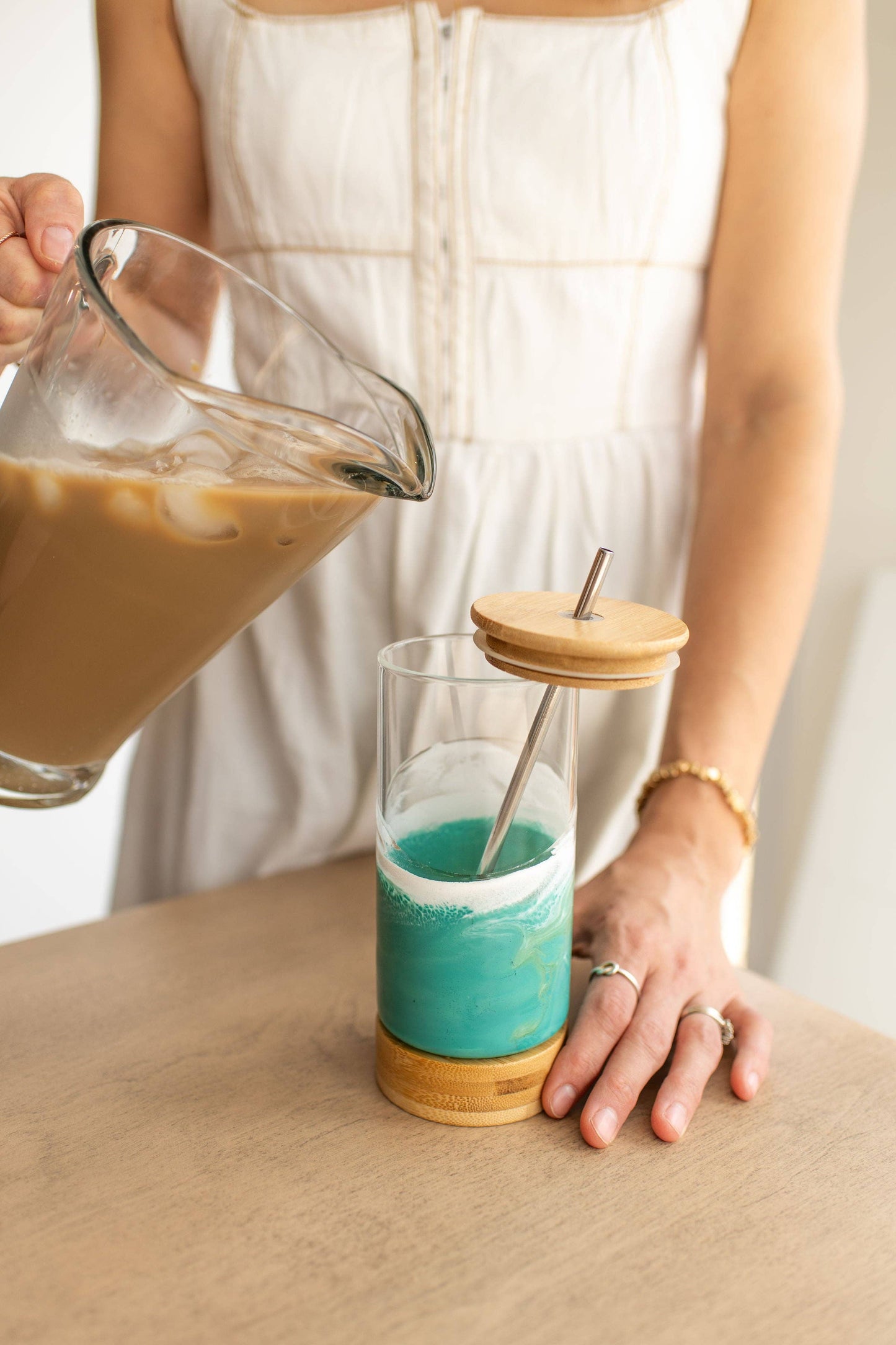 Lynn & Liana Resin Accented Glass Tumblers