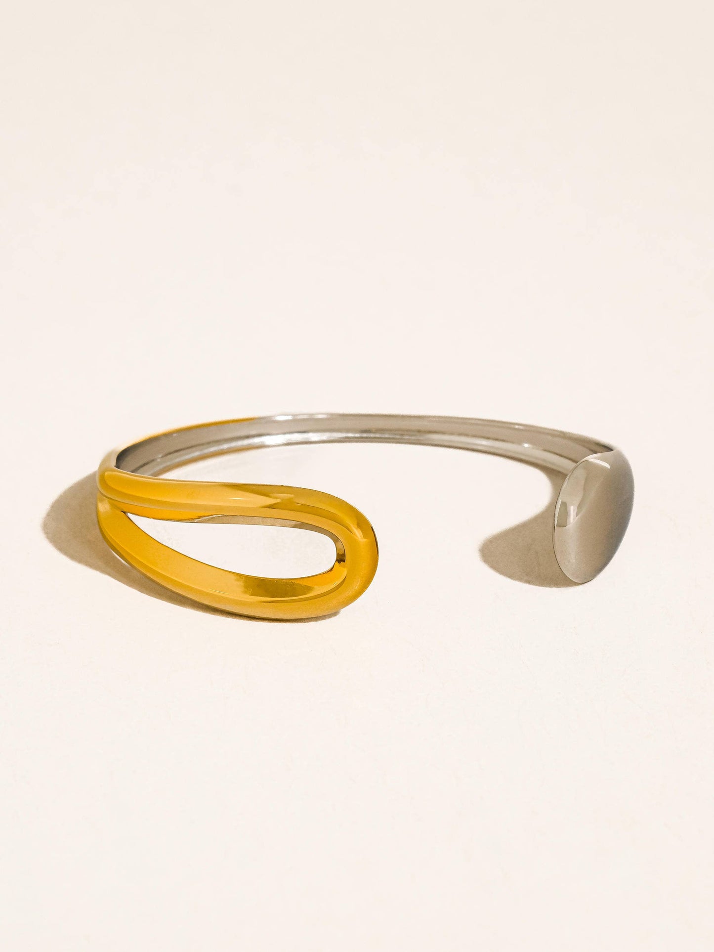 Junel 18K Gold Non-Tarnish Open Cuff Bracelet