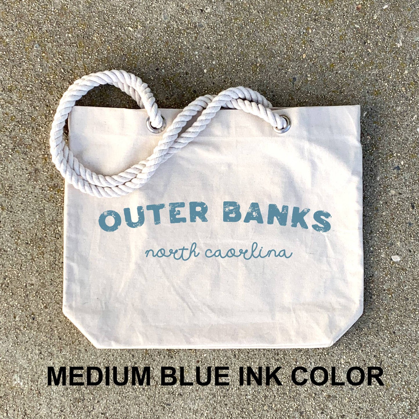 Custom Beach Tote Bag with Rope Handles ­ Personalized