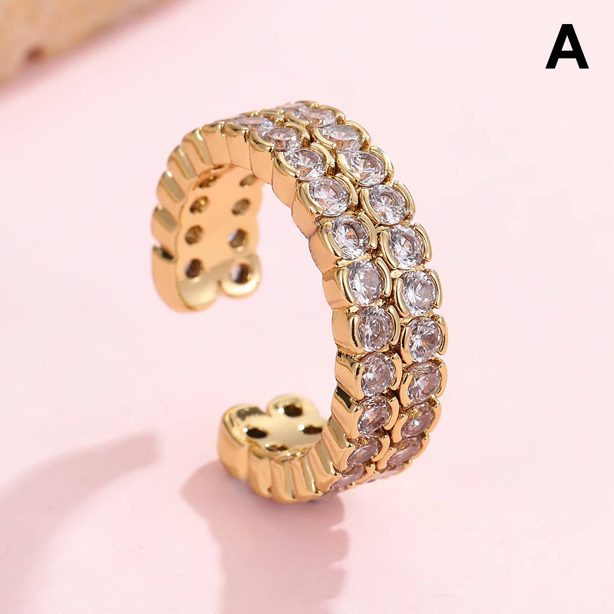 L'Atelier Collection Rhinestone Cocktail Eternity Band