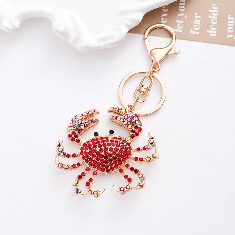 Bedazzled Crab Bag Charm