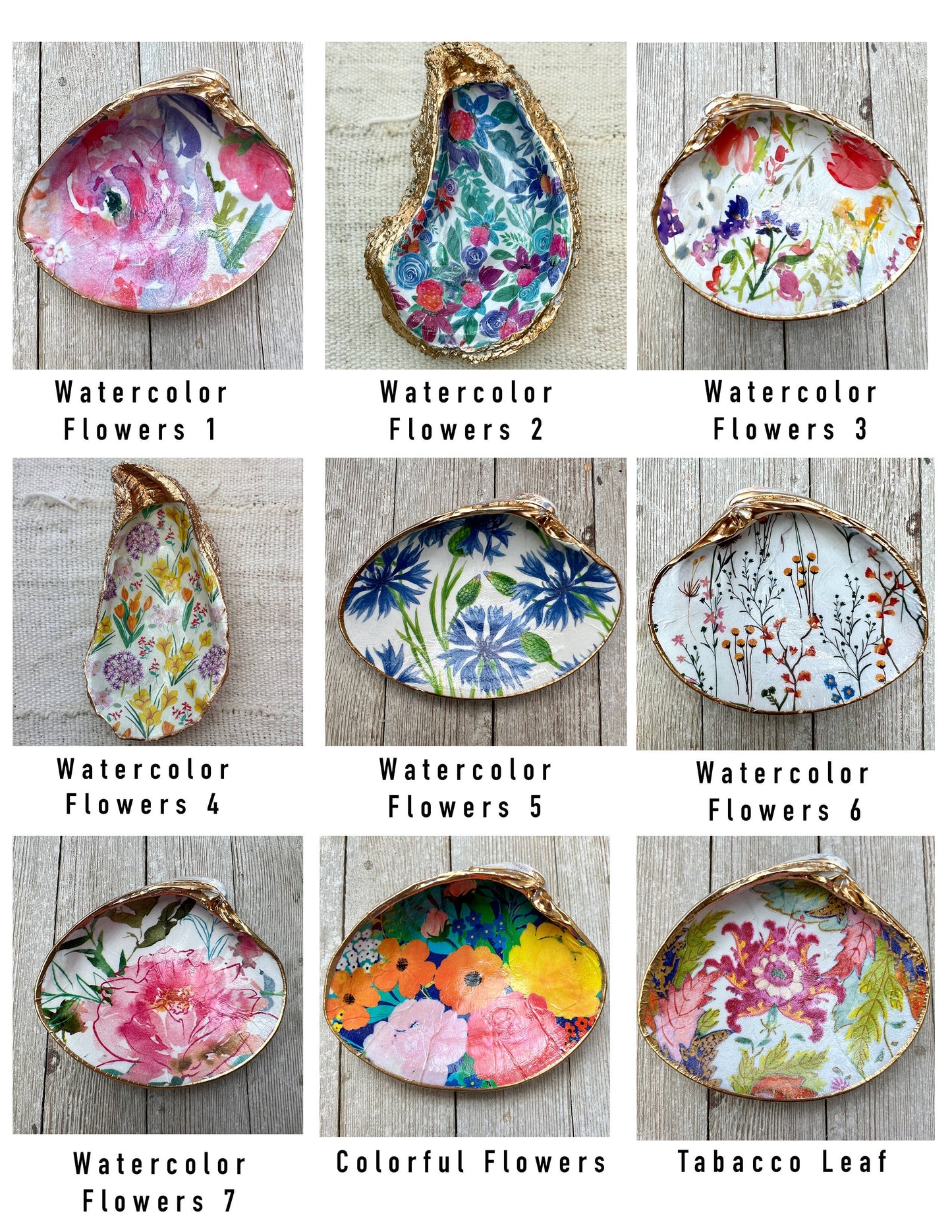 Clam Decoupage Shell Ring Dish
