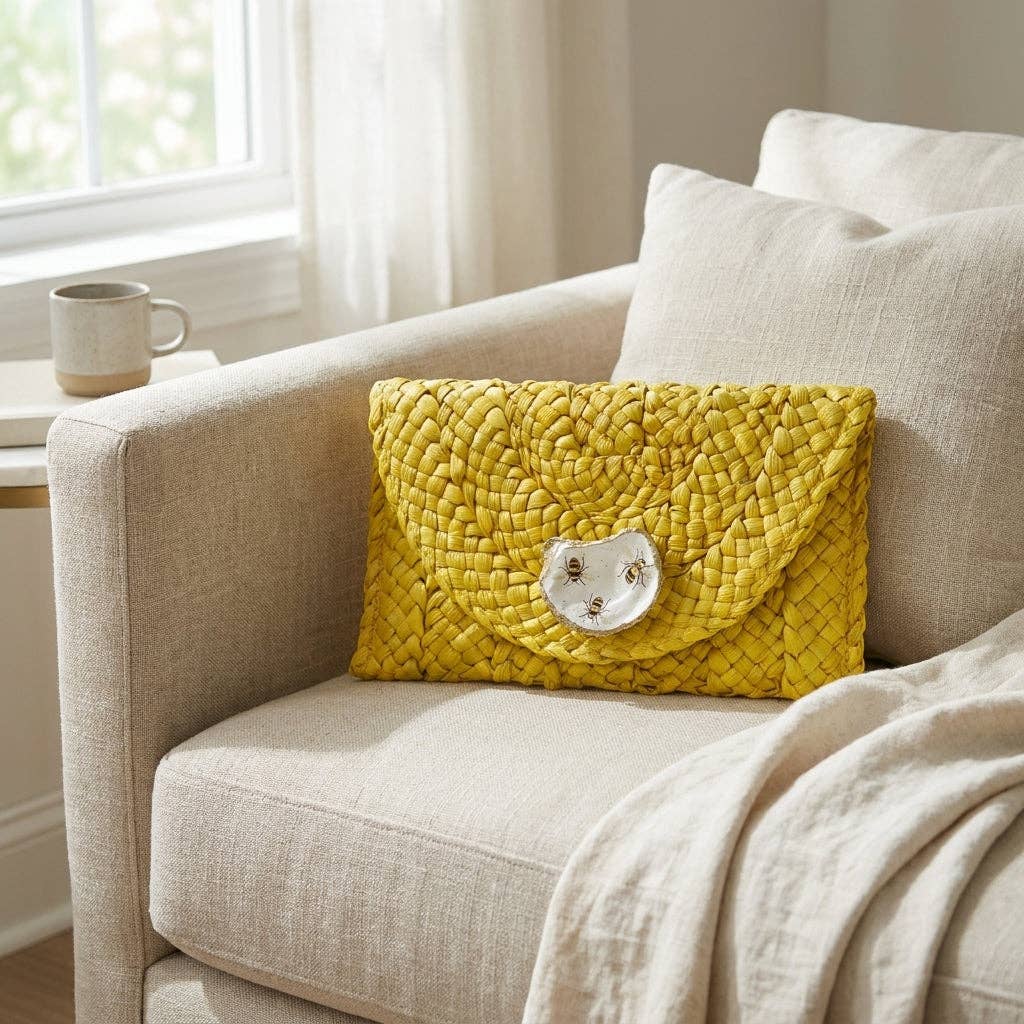 Honey Bee Oyster Shell Clutch
