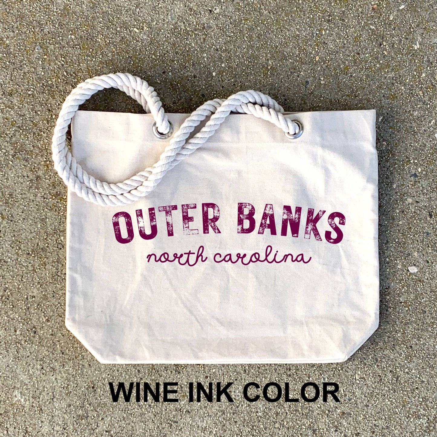 Custom Beach Tote Bag with Rope Handles ­ Personalized