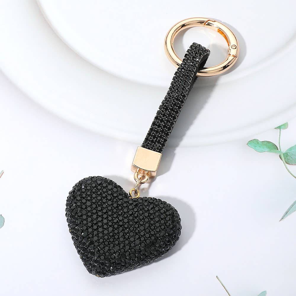 Bling Studded Heart Keychain