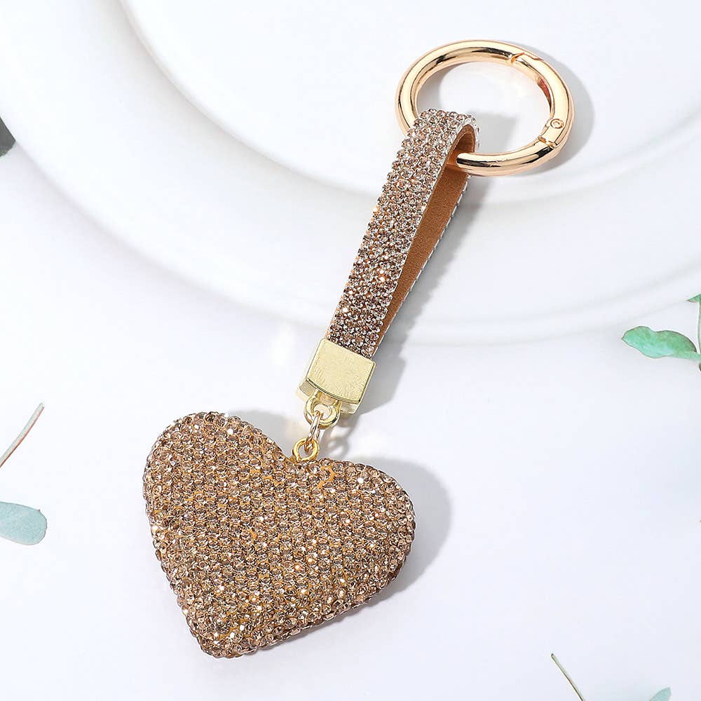 Bling Studded Heart Keychain