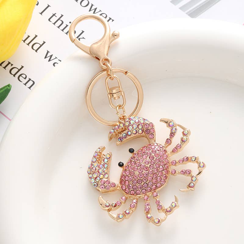Bedazzled Crab Bag Charm