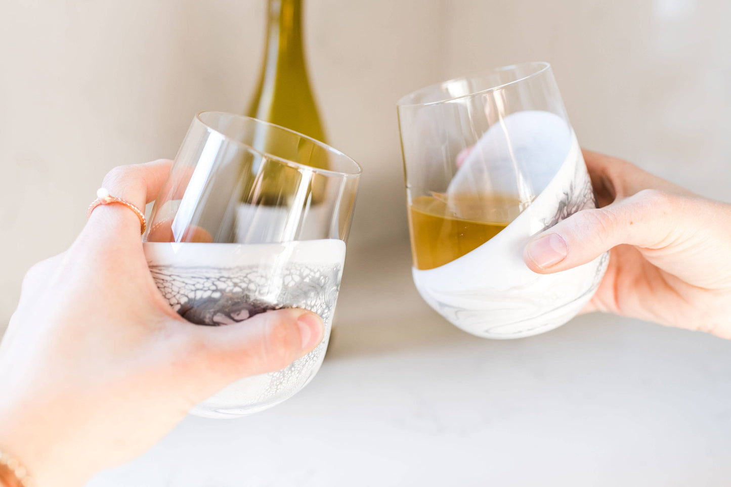 Lynn & Liana Designs Resin Accented Wine Glass Set