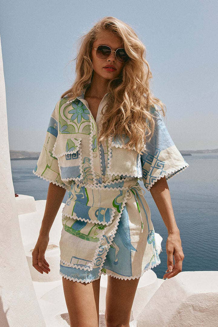 Boho Lace Print Fashion Set Global Style