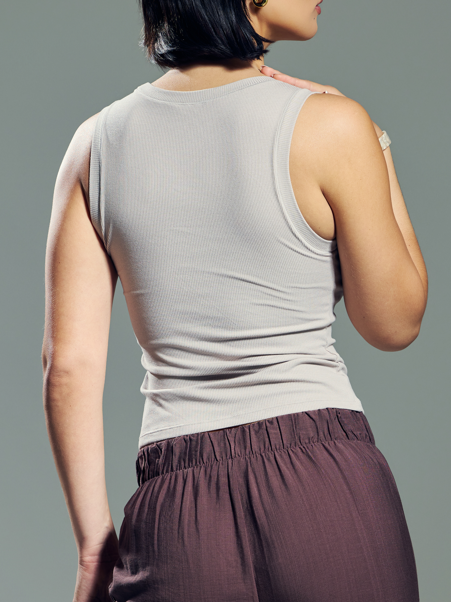 Klassy Chunky Binding Ribbed Square Neck Tank