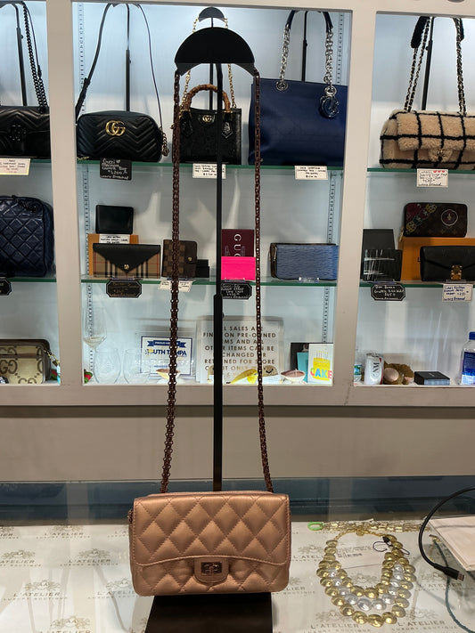 Chanel Reissue 2.55 Phone Holder Metallic Rose Gold - Luxury Pre-Owned