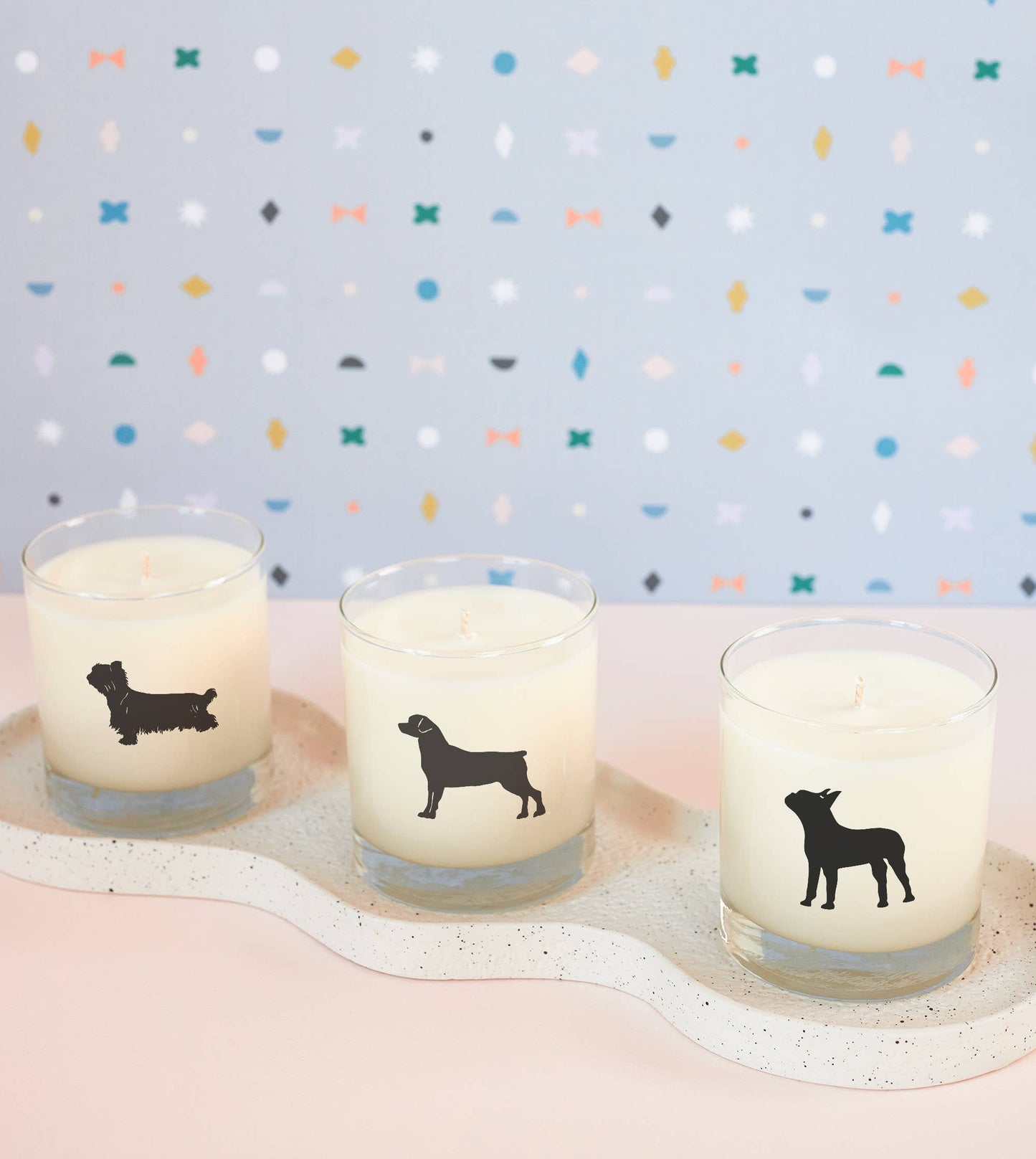 Boston Terrier Dog Soy Candle in Drinking Glass Two-In-One