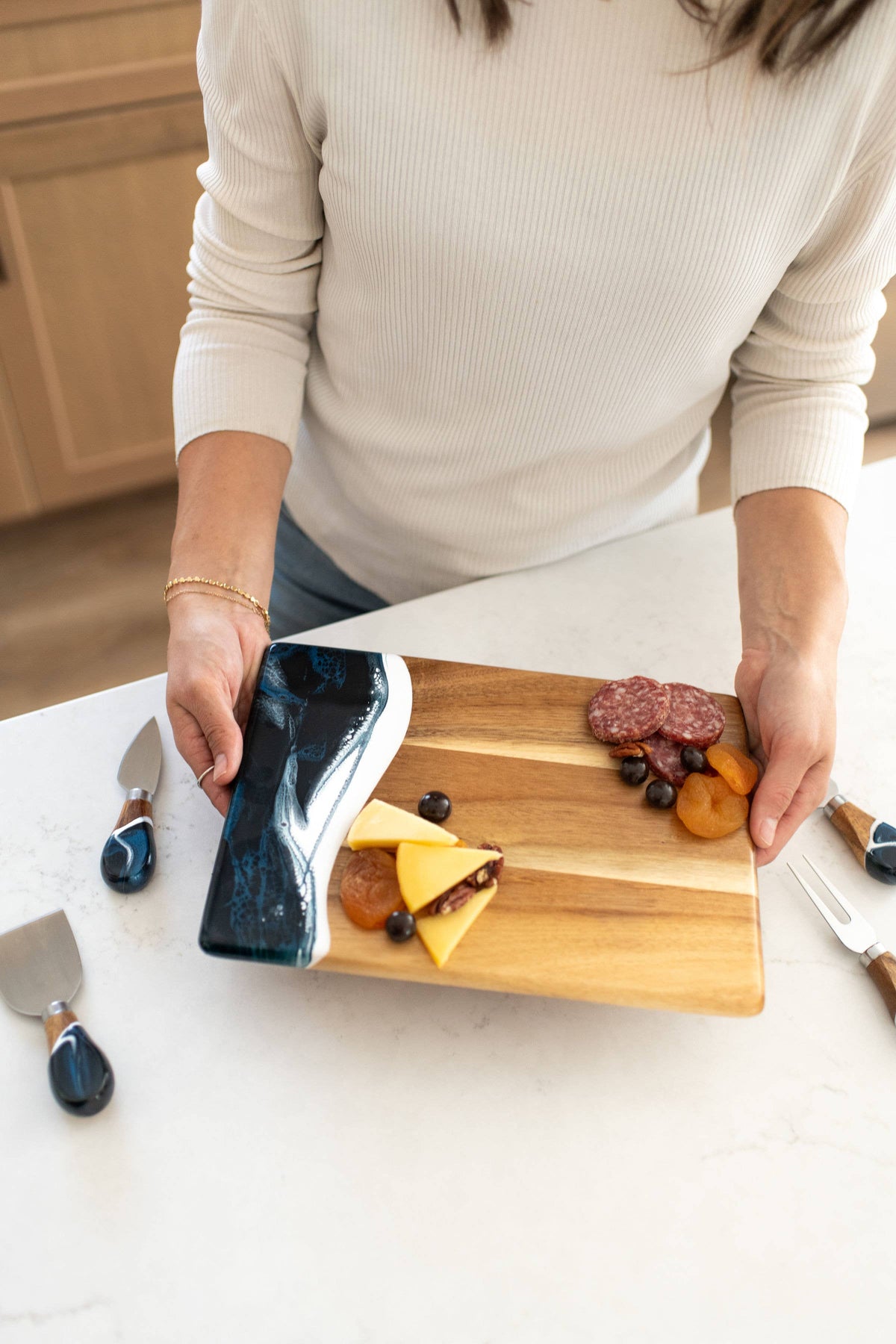 Lynn & Liana Wood Resin Date Night Charcuterie Board