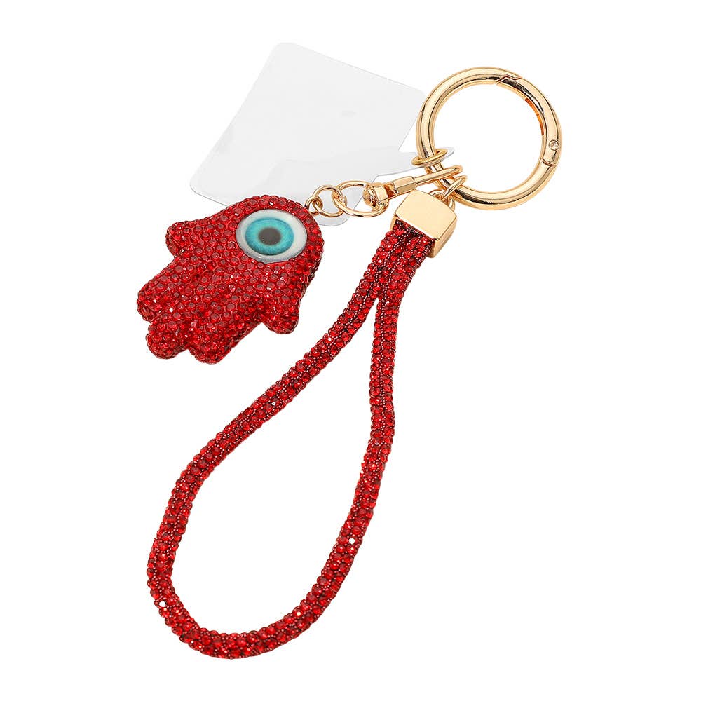 Bling Studded Evil Eye Keychain