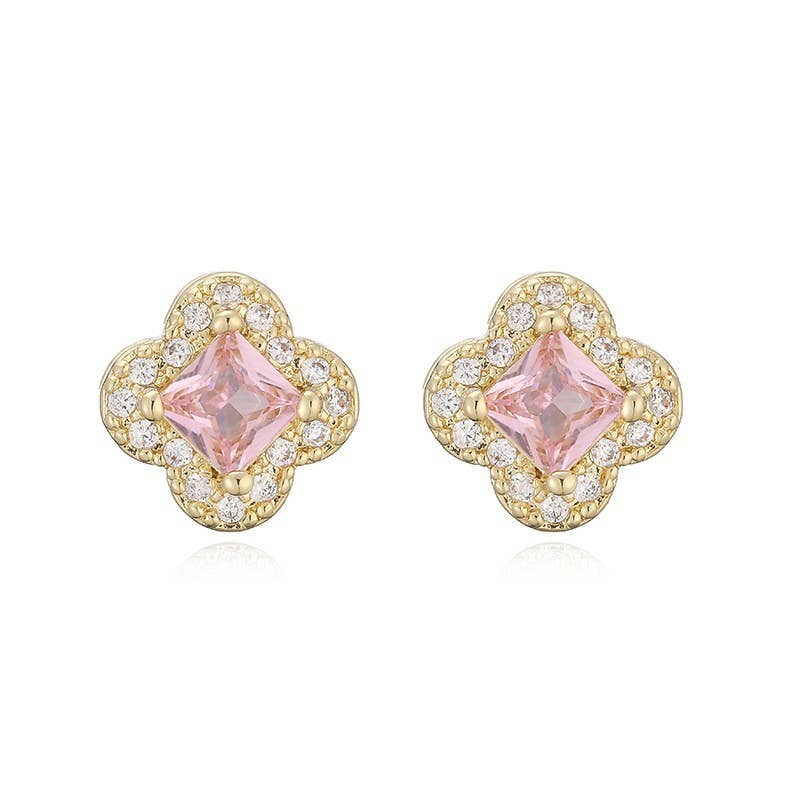 L'Atelier Collection Clover Halo Stud Earrings