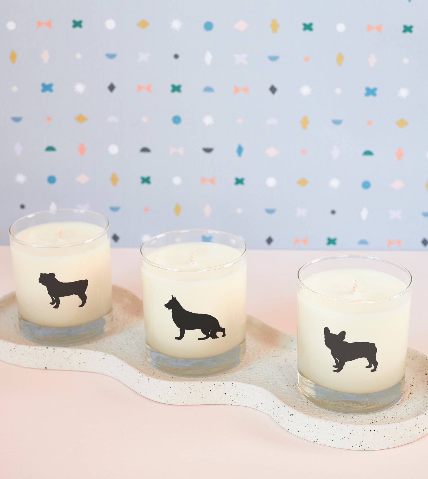 Bulldog Dog Soy Candle in Drinking Glass Two-In-One Gift