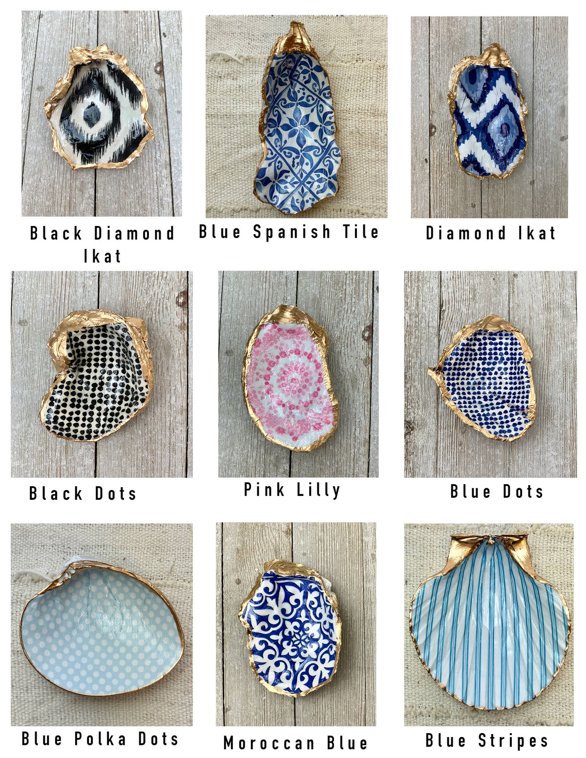 Clam Decoupage Shell Ring Dish