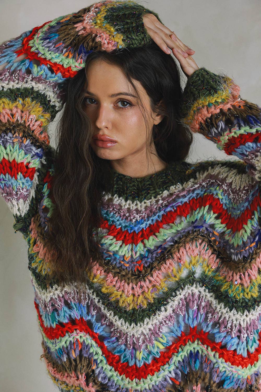 Blisblis Hand Knit Multicolor Sweater