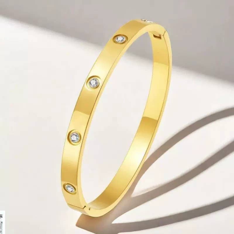 L'Atelier Collection Gemstone Stainless Steel Bangle