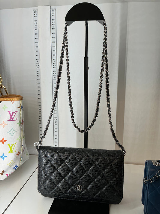 Chanel Black Quilted Caviar Wallet on Chain 2020-2021 |Luxury Pre-Owned | #86