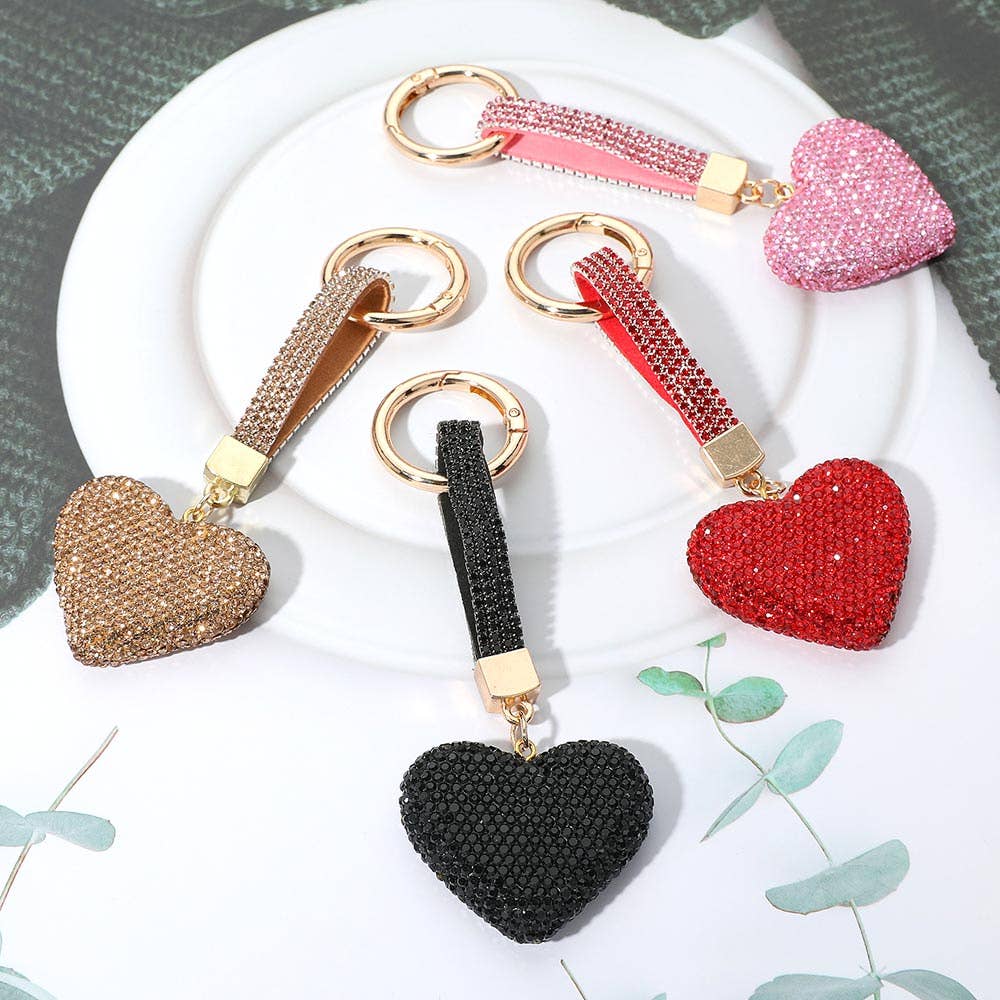 Bling Studded Heart Keychain