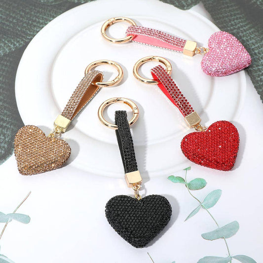 Bling Studded Heart Keychain