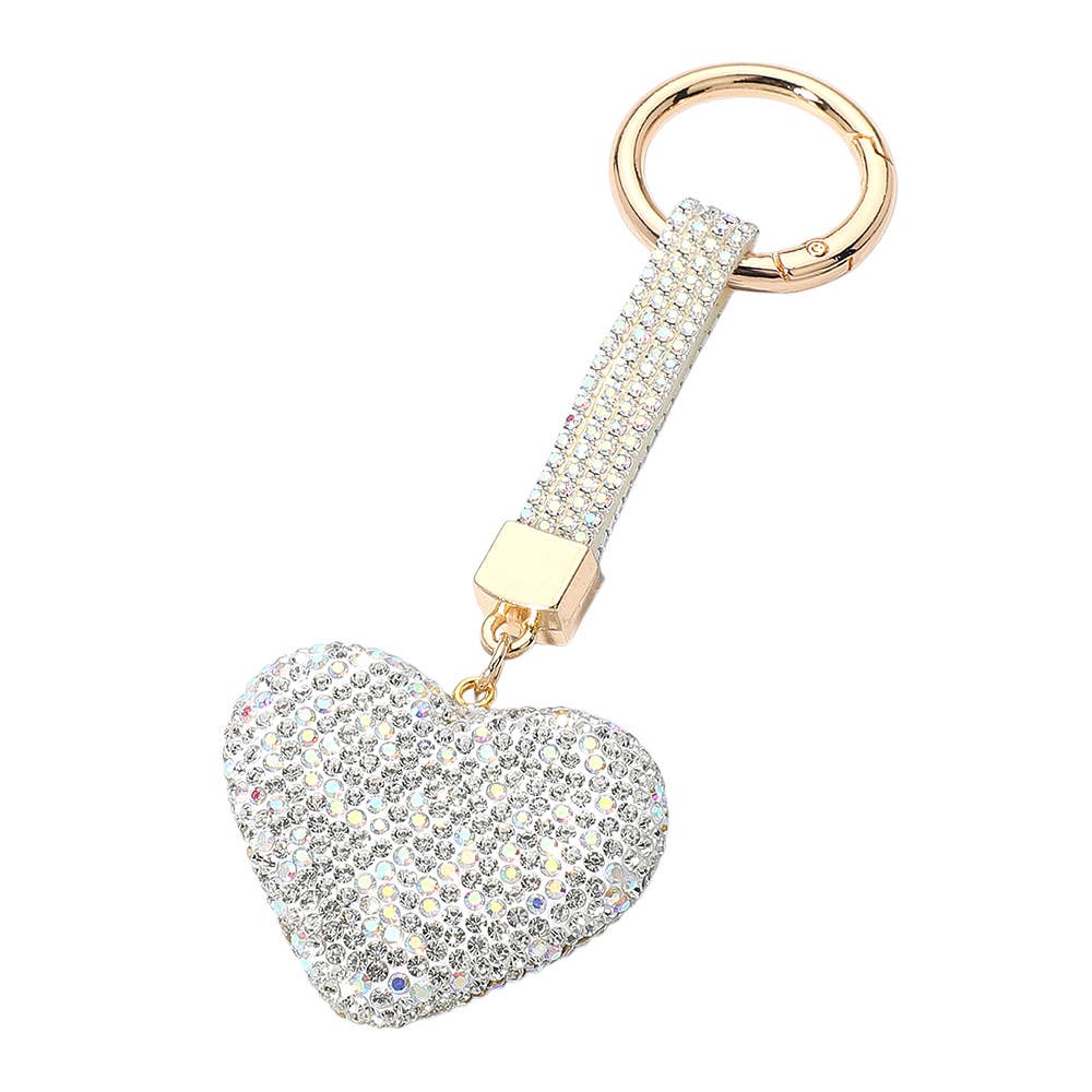 Bling Studded Heart Keychain