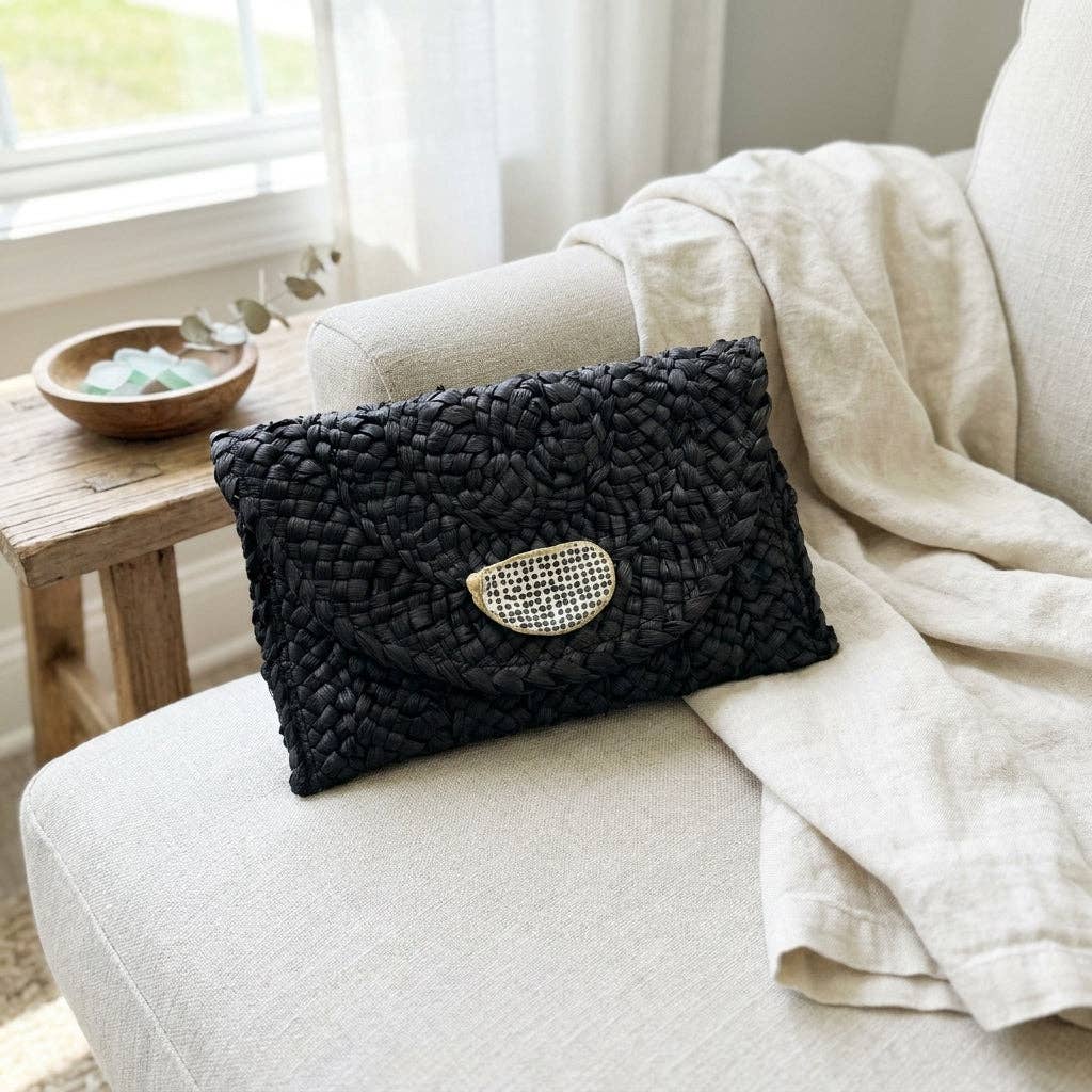 Polka Dot Oyster Shell Clutch
