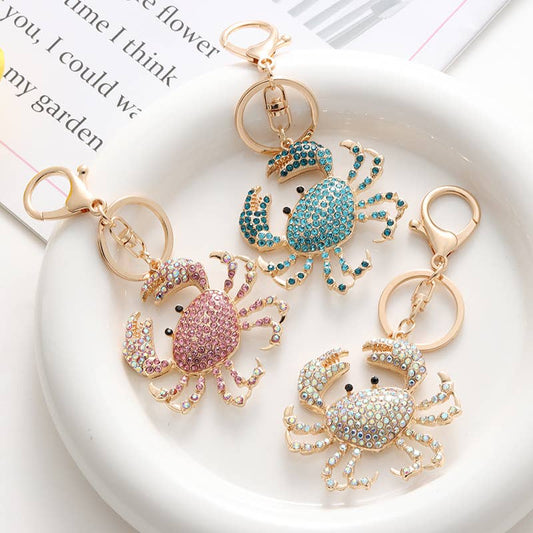 Bedazzled Crab Bag Charm