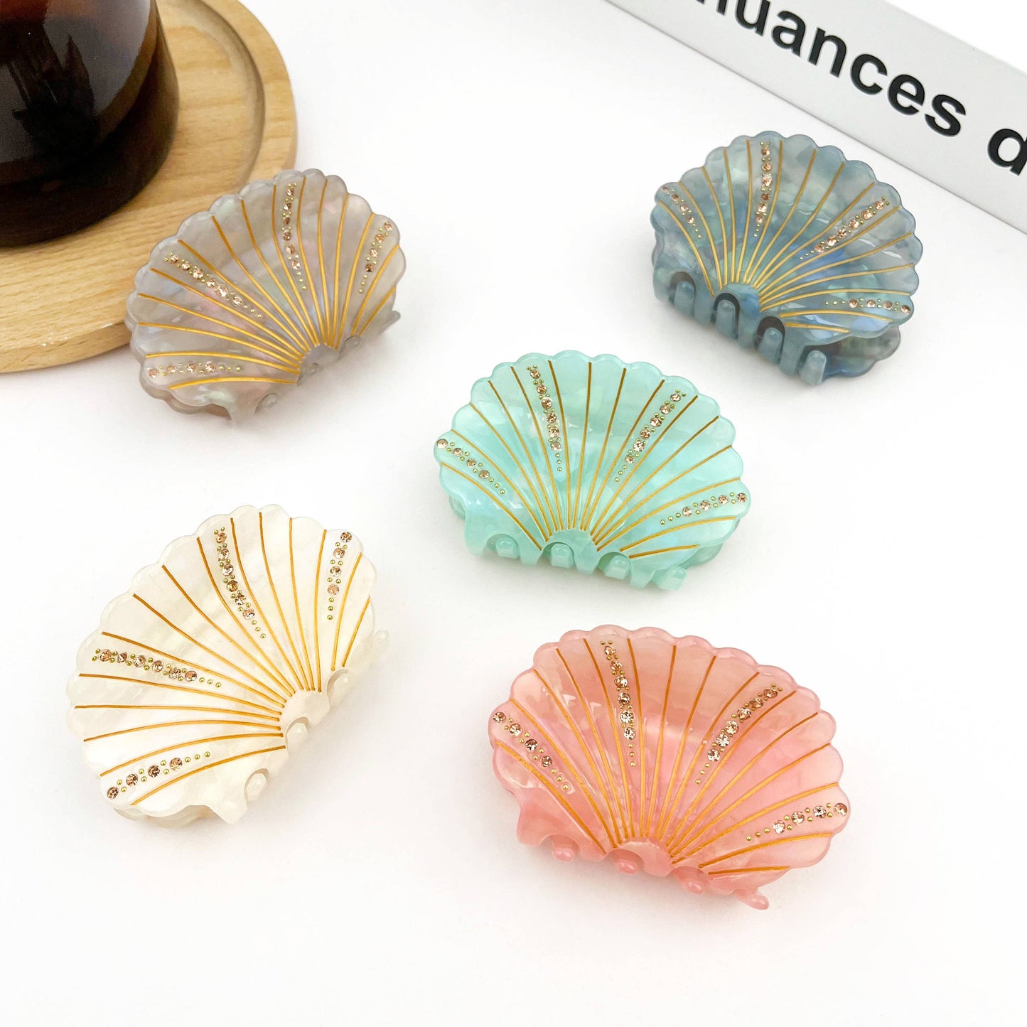 L'Atelier Large Bling Seashell Claw Clips