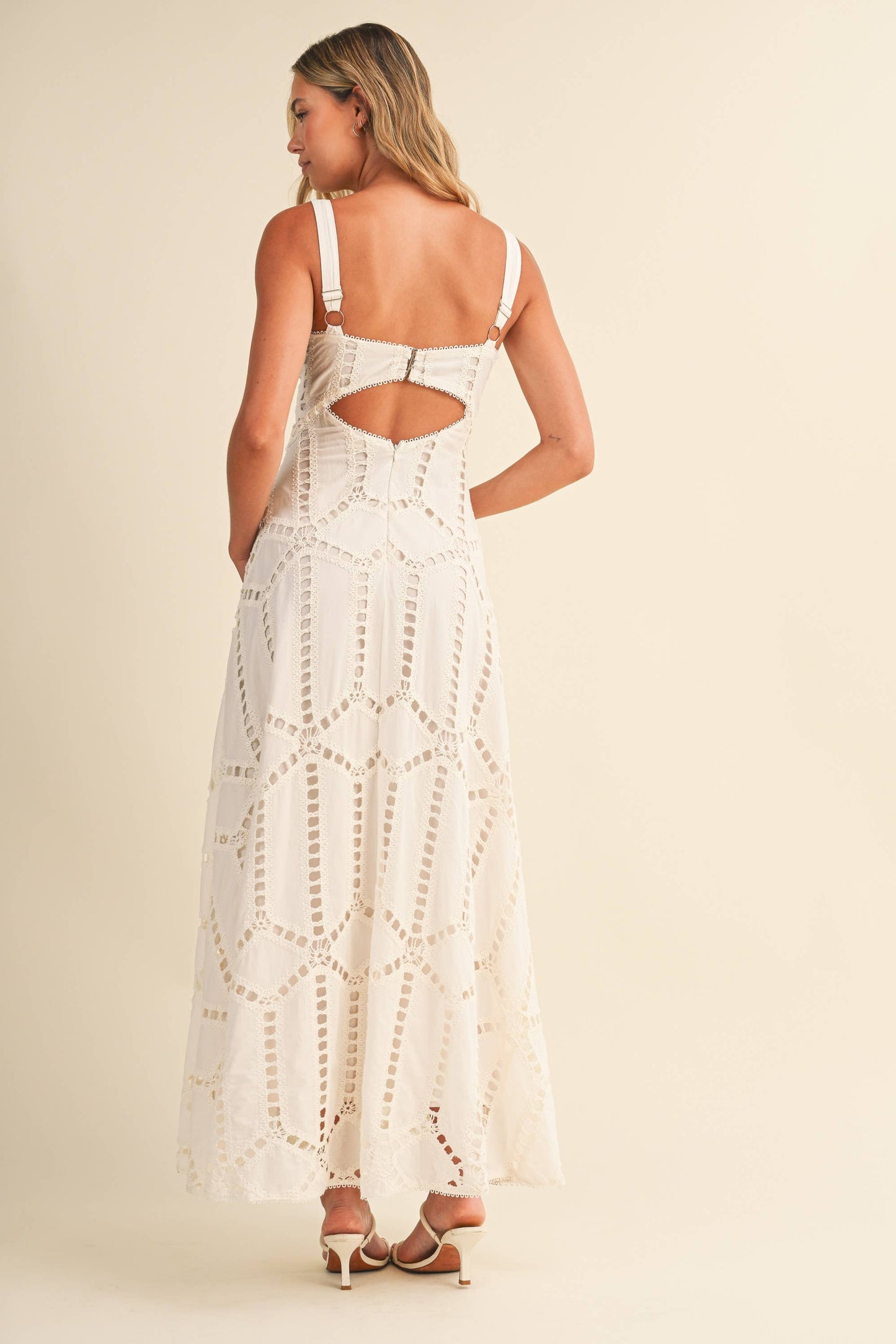 Klesis Eyelet Cutout Bustier Long Dress