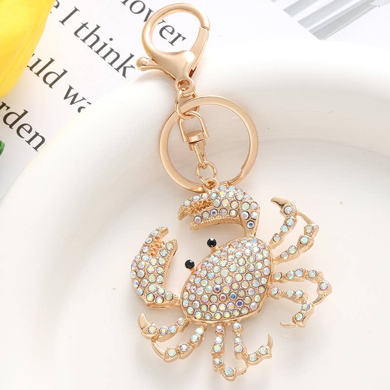 Bedazzled Crab Bag Charm