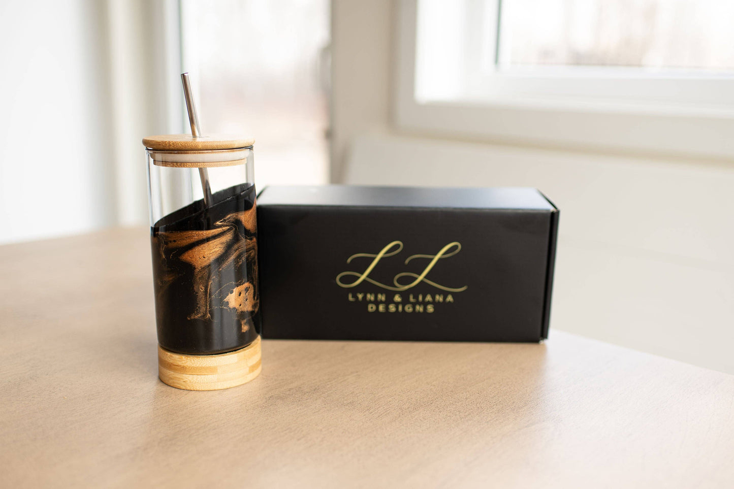 Lynn & Liana Resin Accented Glass Tumblers