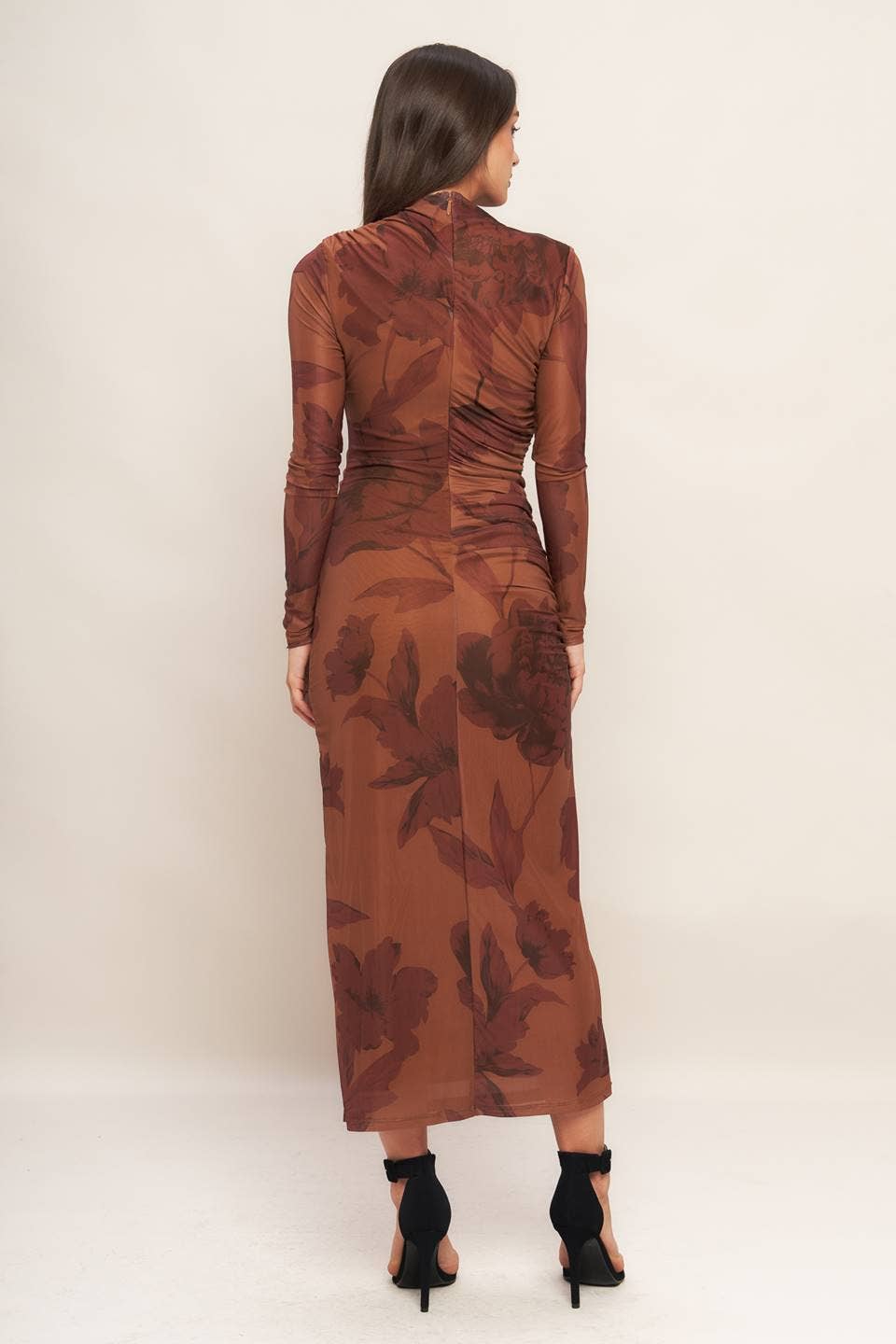 Flying Tomato Floral Mesh Midi Dress