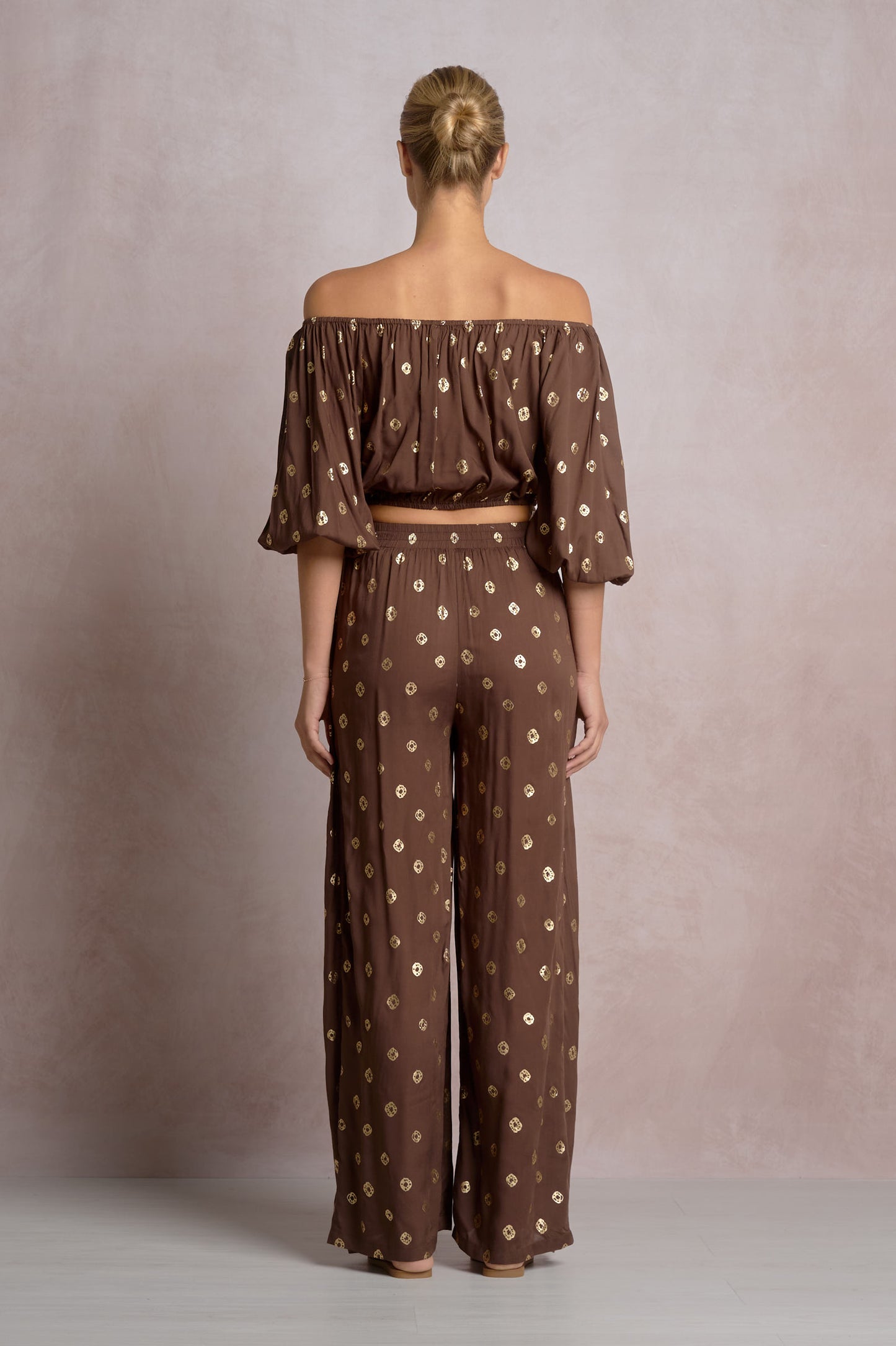 Elan Faux Wrap Gold Detail Pants