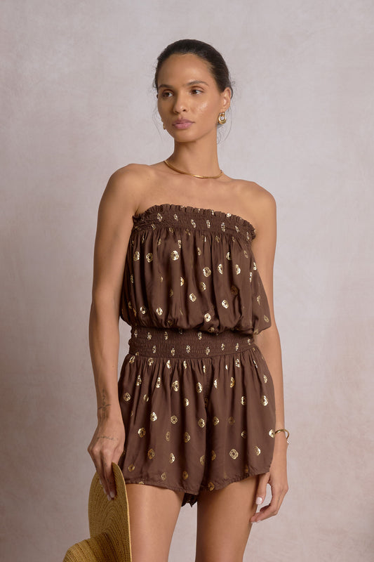 Elan Gold Detail Romper