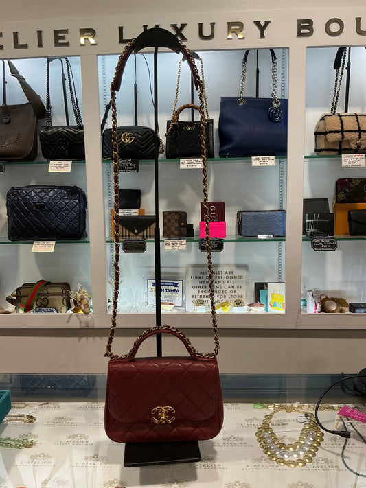 Chanel 2019 Quilted Infinity Top Handle Flap Bag - Luxury Pre-owned