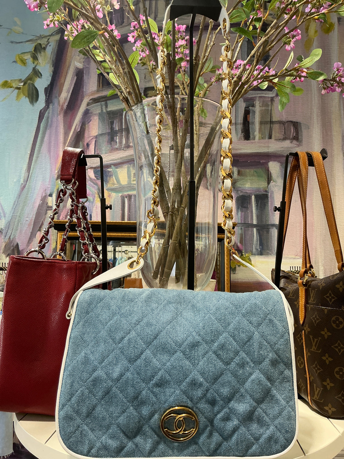 Chanel Vintage Quilted Denim Shopping Tote | Luxury Pre-Owned | #55