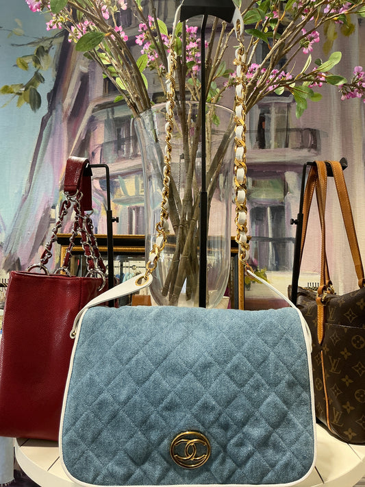 Chanel Quilted Denim Flap Bag - Luxury Pre-owned