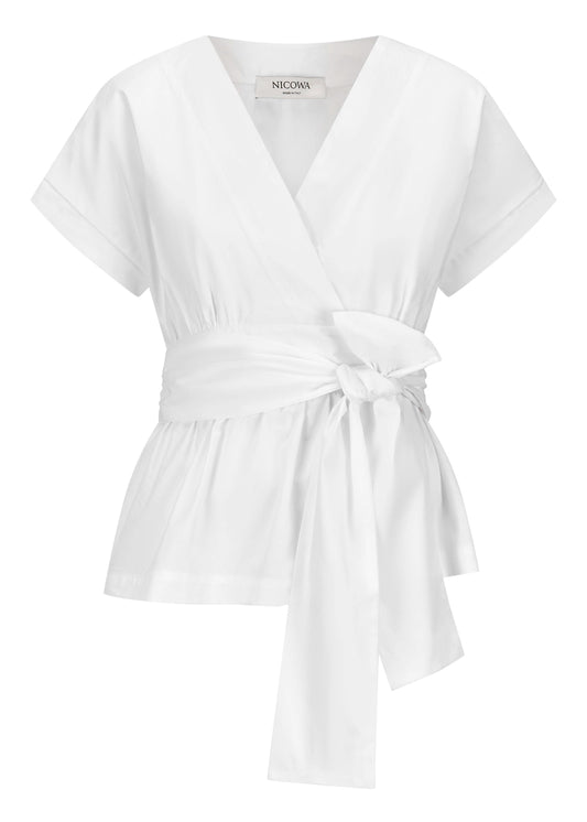 Caniwa Wrap Blouse w Tie Belt
