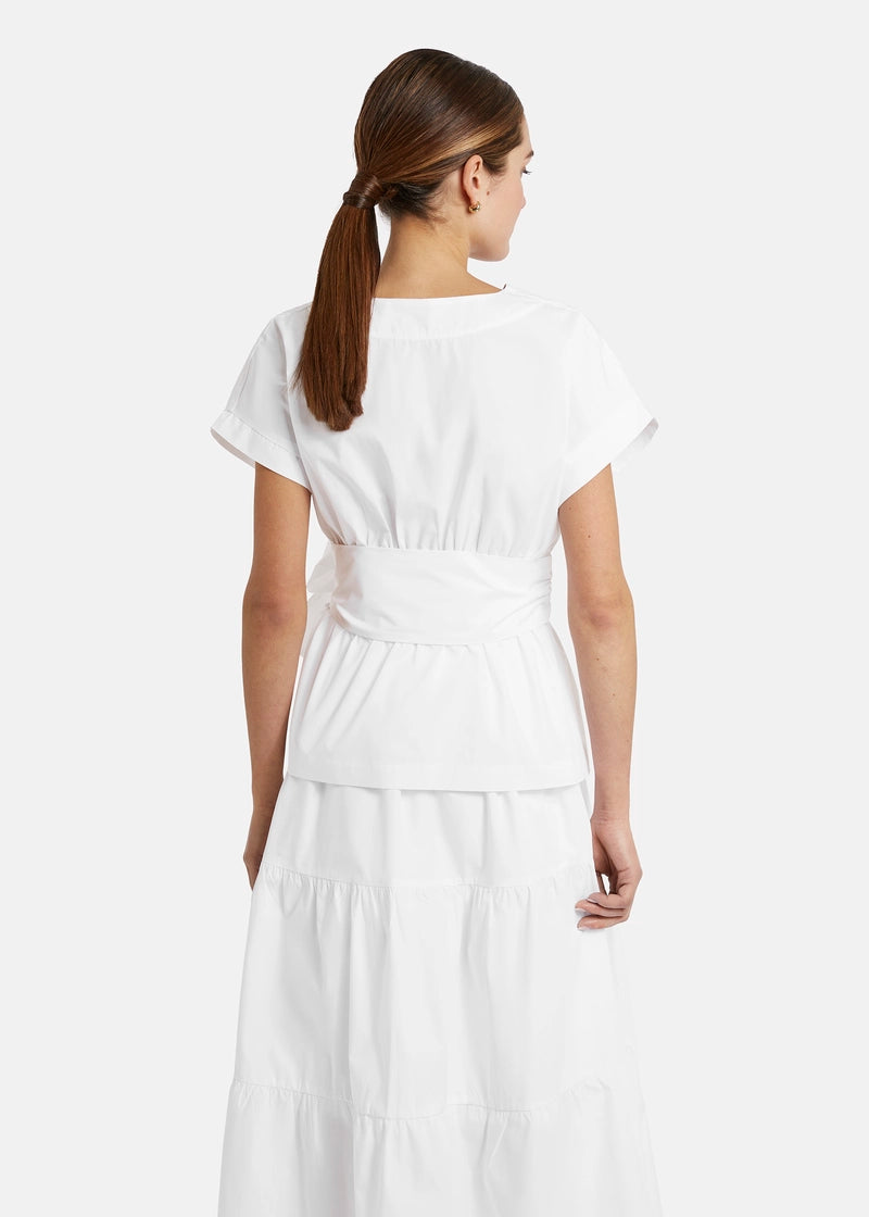 Caniwa Wrap Blouse w Tie Belt