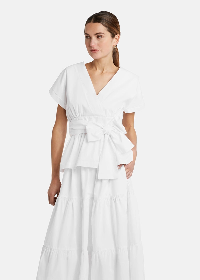 Caniwa Wrap Blouse w Tie Belt