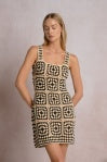 Elan Crochet Dress Black/White