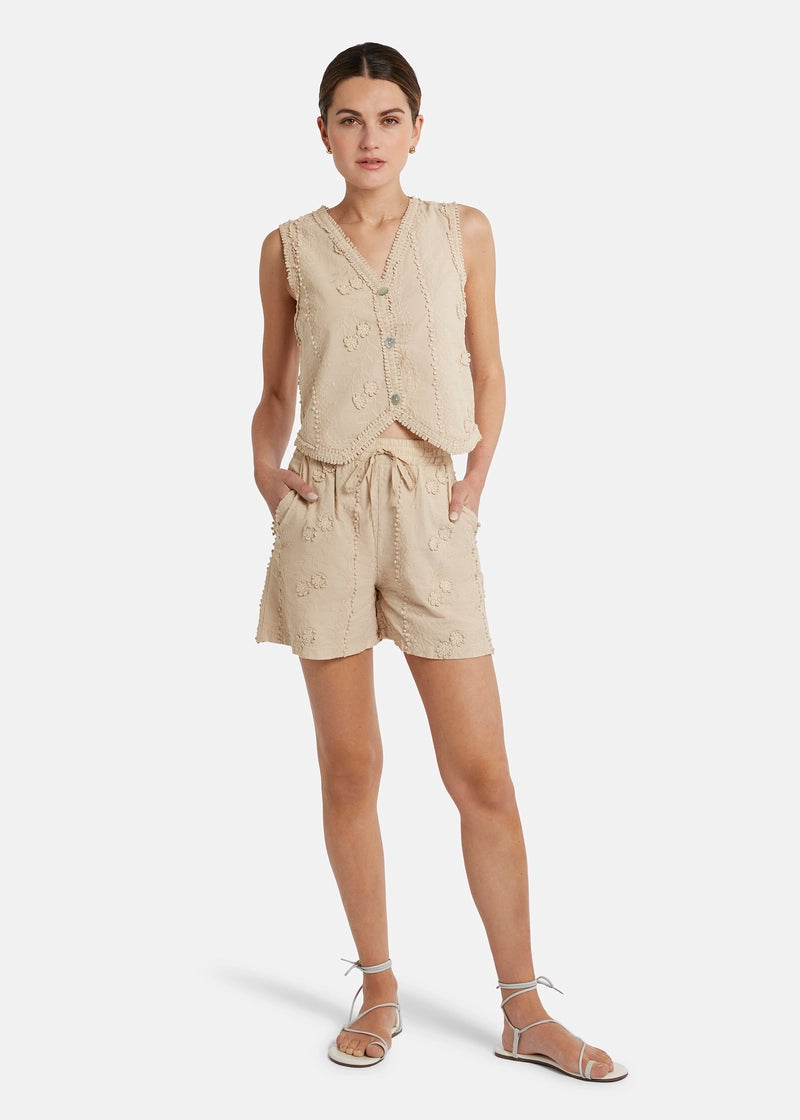 Eliwio Embroidered Cotton Shorts