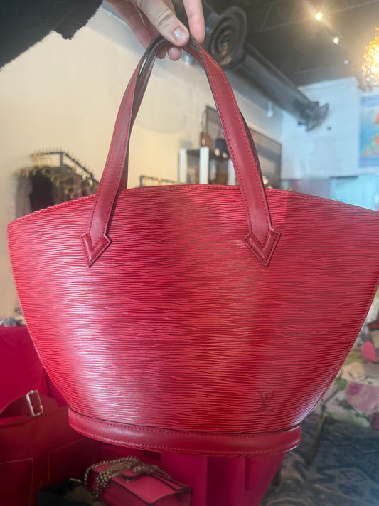Louis Vuitton Red Epi Leather Saint Jacques Shopper Tote Bag | Luxury Pre-Owned | #134