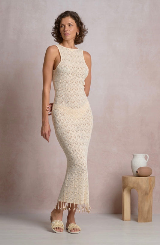 ELAN Petra Crochet Maxi Dress