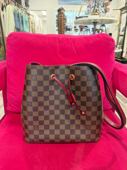 Louis Vuitton Damier Ebene Néonoé MM Cherry Berry - Luxury Pre-Owned