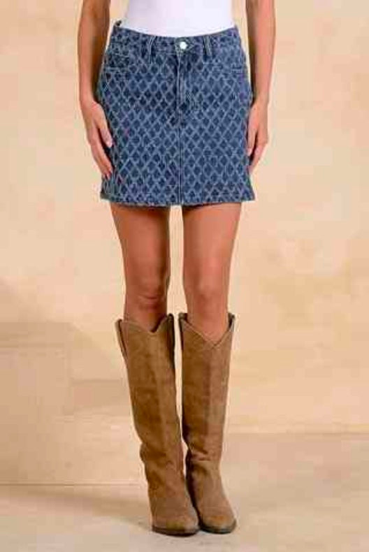 Elan Diamond Mini Skirt