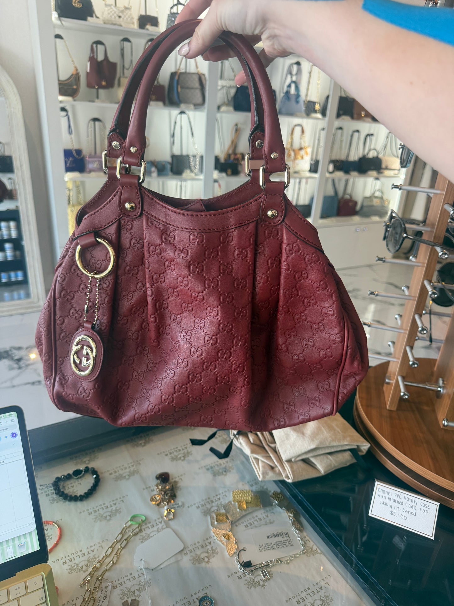 Gucci Guccissima Sukey Top Handle Bag | Luxury Pre-Owned | #215