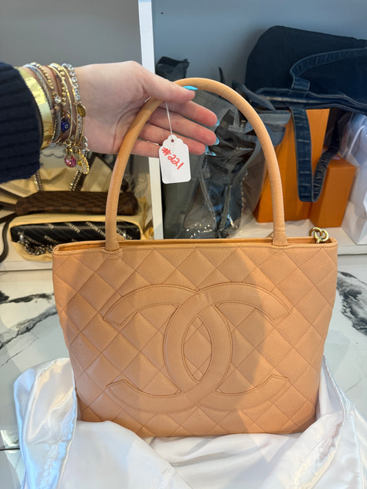 Chanel Medallion Tote in Peach Quilted Caviar (2003-2004) | Luxury Pre-Owned | #221